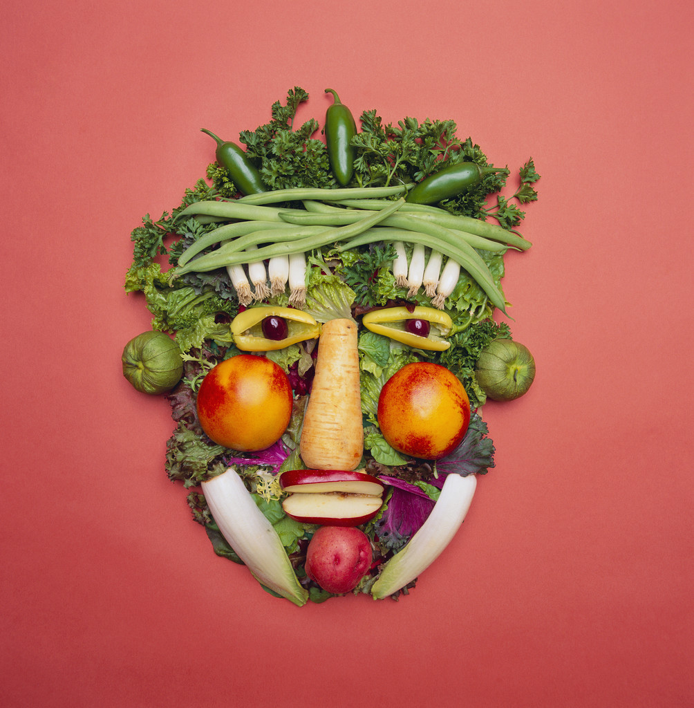 Arranged Vegetables Creating a Face --- Image by © Royalty-Free/Corbis