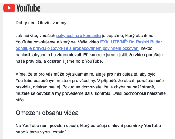 cenzura YouTube