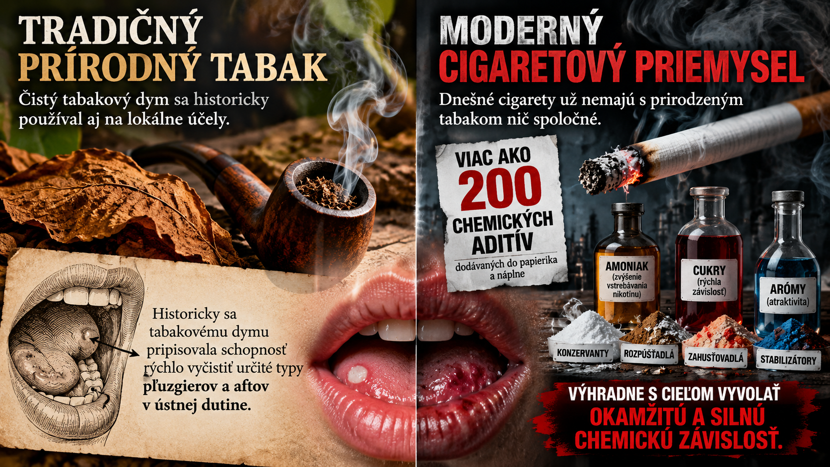 Tradičný tabak verzus chemický priemysel